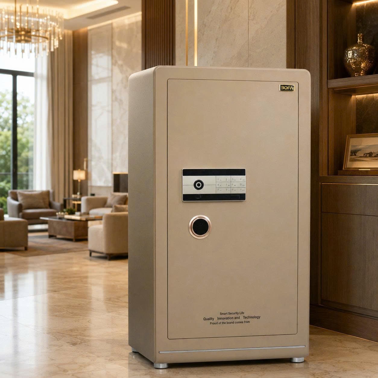 Két Sắt Bofa BF-V-100BJ Cỡ Lớn Cao 1m Nhập Khẩu Chính Hãng + Mở Khóa 5 Chế Độ + Gửi Cảnh Báo Trộm Về Điện Thoại