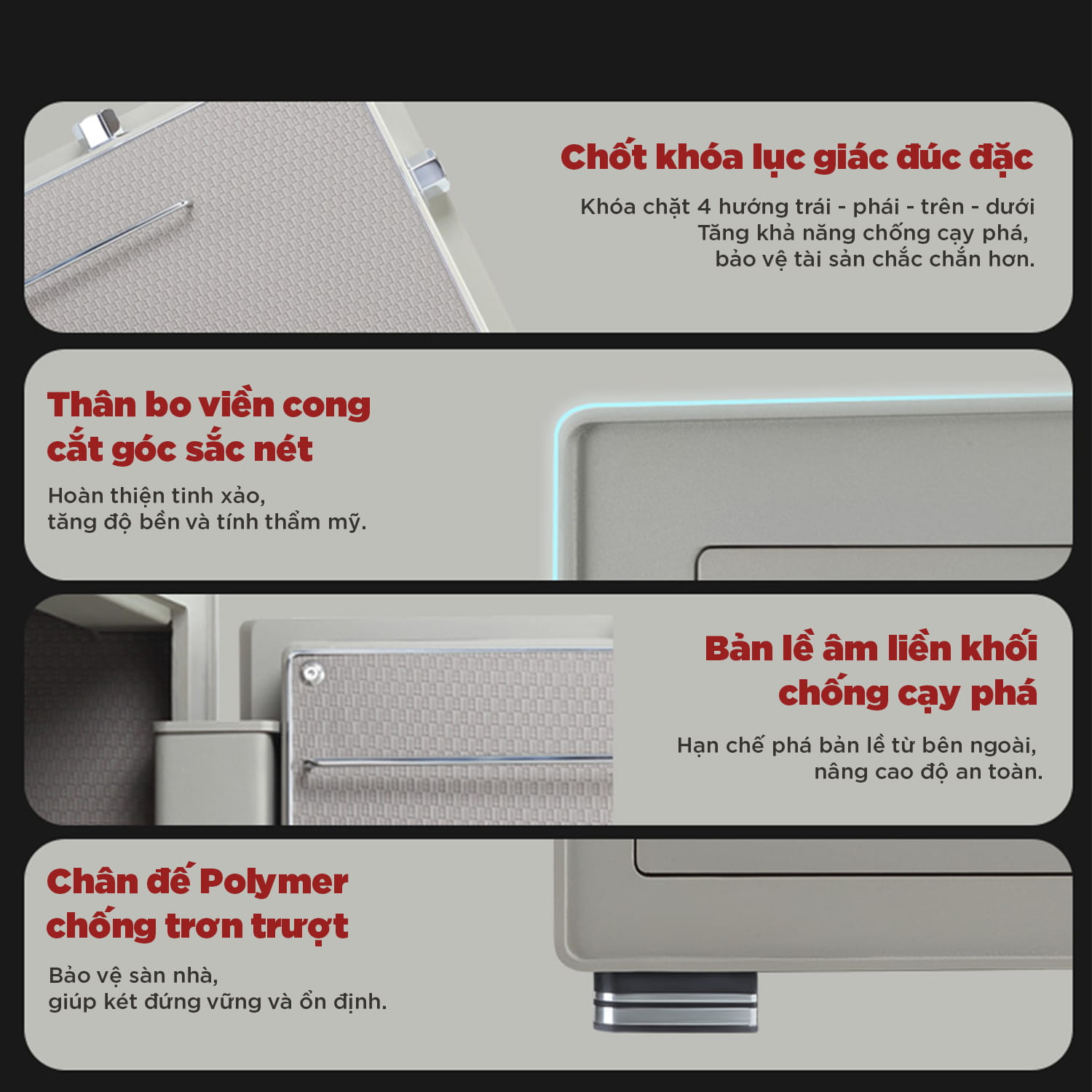 Két Sắt Nhập Khẩu CRMCR 150MB Thép Dày 10 Ly Chống Phá, Cảnh Báo Qua Điện Thoại