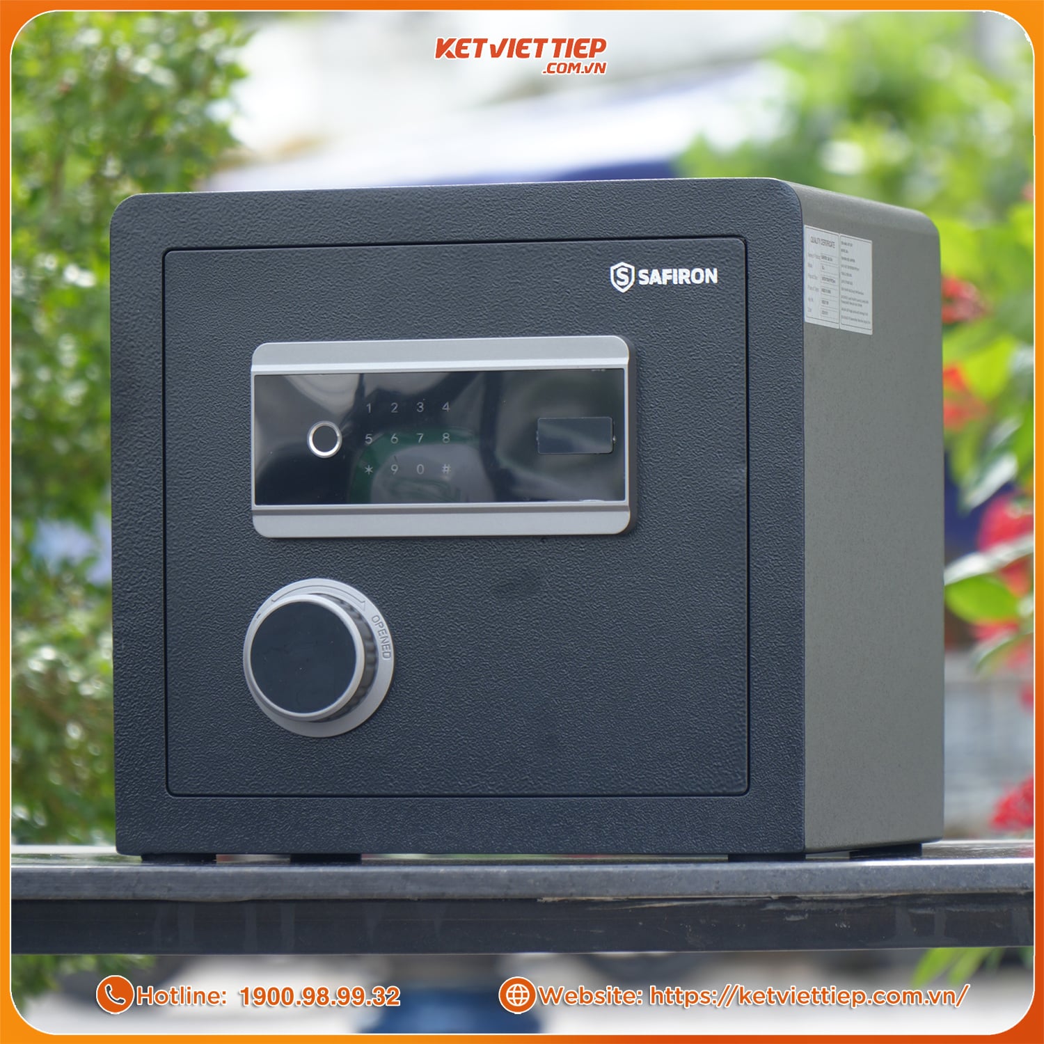 Két Sắt Mini Nhập Khẩu Safiron 35LS Vân Tay Điện Tử Kết Nối App Điện Thoại