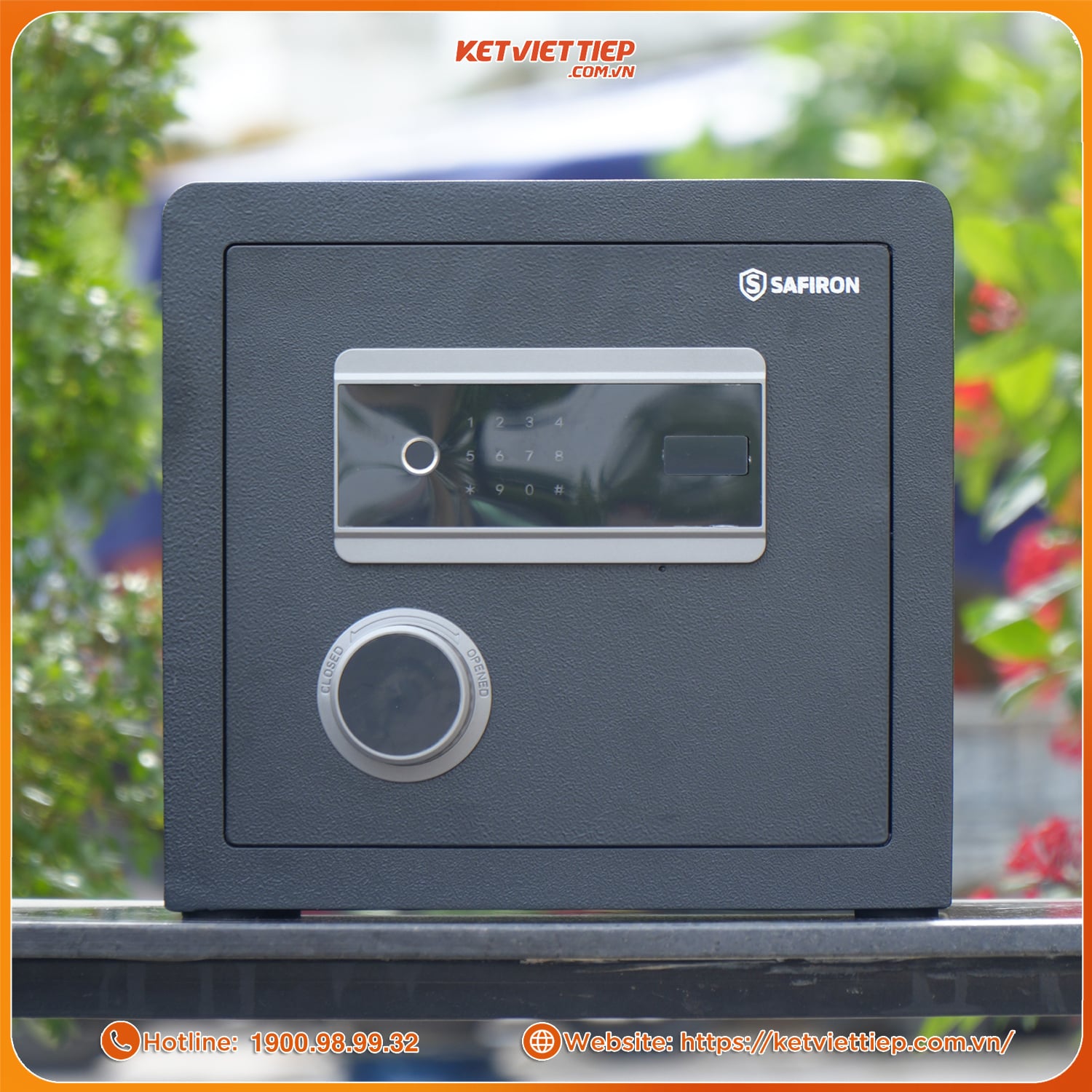 Két Sắt Mini Nhập Khẩu Safiron 35LS Vân Tay Điện Tử Kết Nối App Điện Thoại