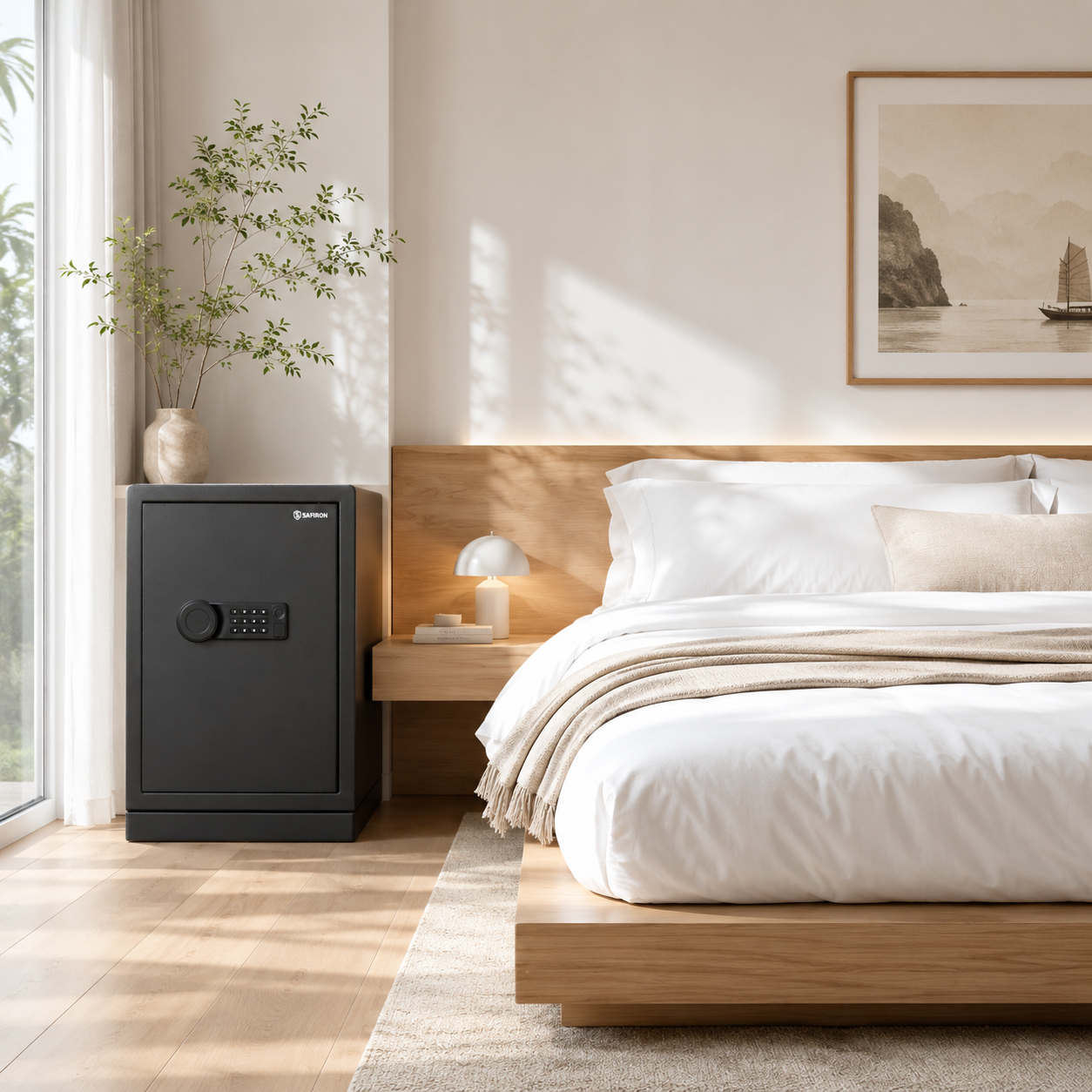 Két Sắt Nhập Khẩu Safiron 60LBF Vân Tay Điện Tử Kết Nối App Điện Thoại