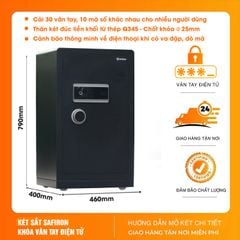 Két Sắt Nhập Khẩu Safiron 80LS Vân Tay Điện Tử Kết Nối APP Điện Thoại