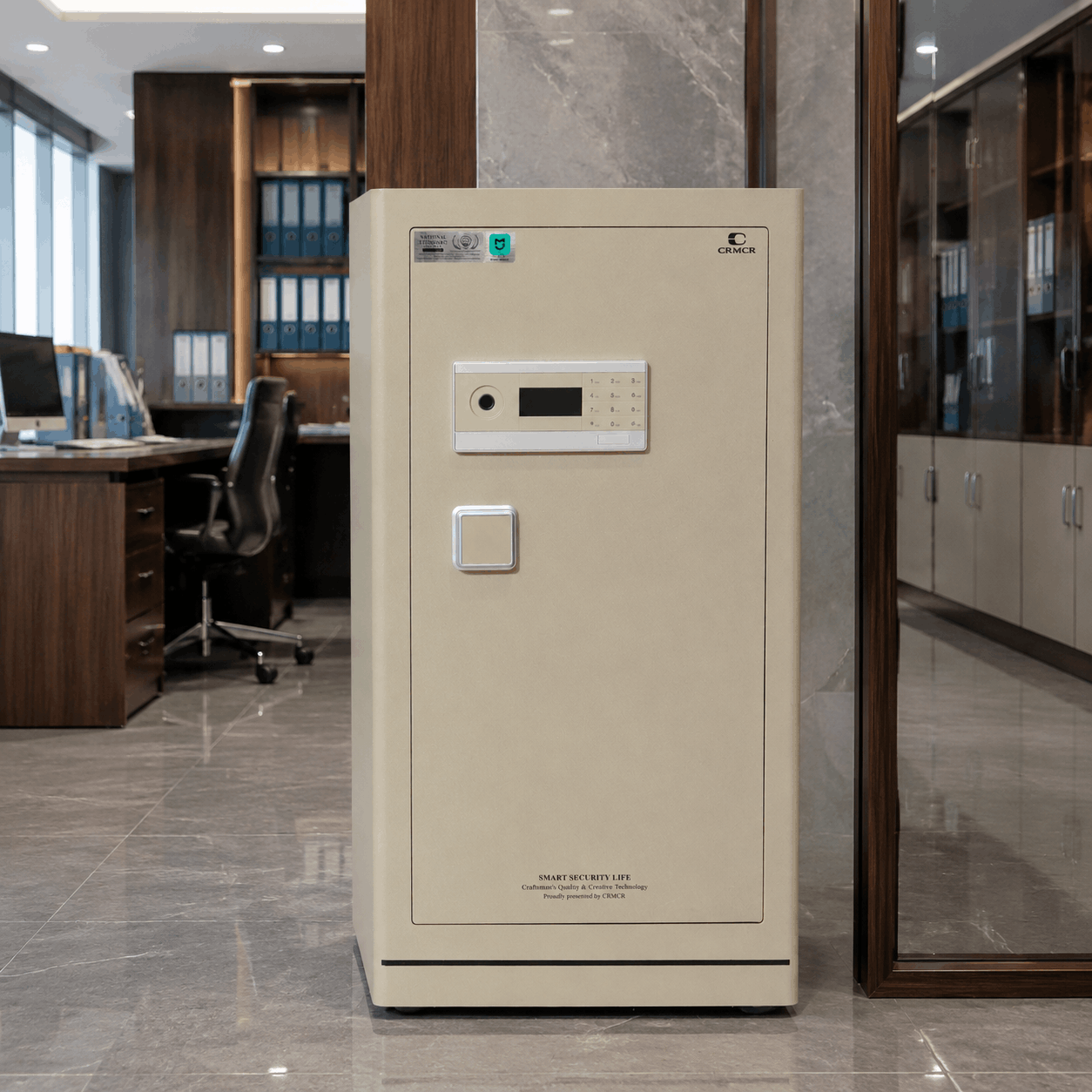 Két Sắt Xiaomi CRMCR 120LE 165kg – Vân Tay Điện Tử Báo Đúng Tên Người Mở, Thép Q345 Đúc Đặc 6 Mặt, Bảo Hành 6 Năm