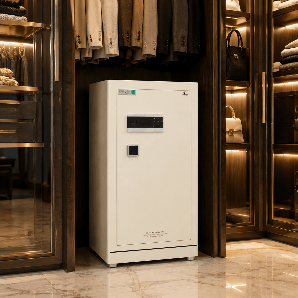 Két Sắt Xiaomi CRMCR 120LE 165kg – Vân Tay Điện Tử Báo Đúng Tên Người Mở, Thép Q345 Đúc Đặc 6 Mặt, Bảo Hành 6 Năm