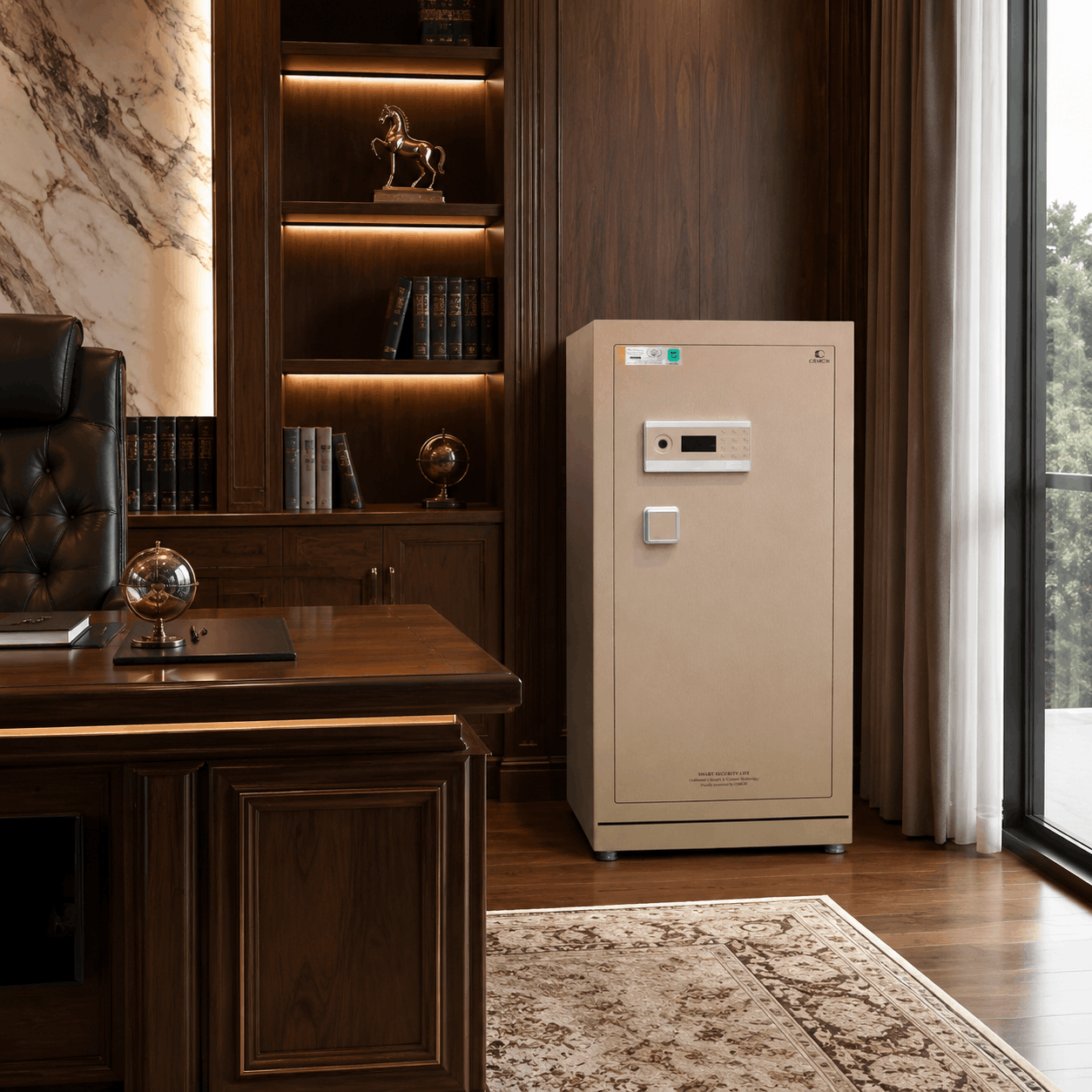 Két Sắt Xiaomi CRMCR 120LE 165kg – Vân Tay Điện Tử Báo Đúng Tên Người Mở, Thép Q345 Đúc Đặc 6 Mặt, Bảo Hành 6 Năm