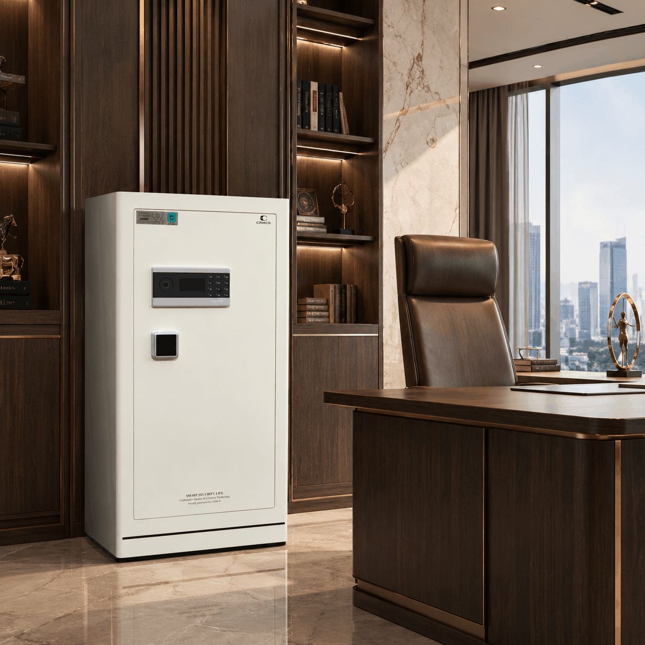 Két Sắt Xiaomi CRMCR 120LE 165kg – Vân Tay Điện Tử Báo Đúng Tên Người Mở, Thép Q345 Đúc Đặc 6 Mặt, Bảo Hành 6 Năm