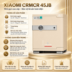 Két Sắt Xiaomi CRMCR 45JB Khóa Vân Tay Điện Tử, cảnh báo điện thoại