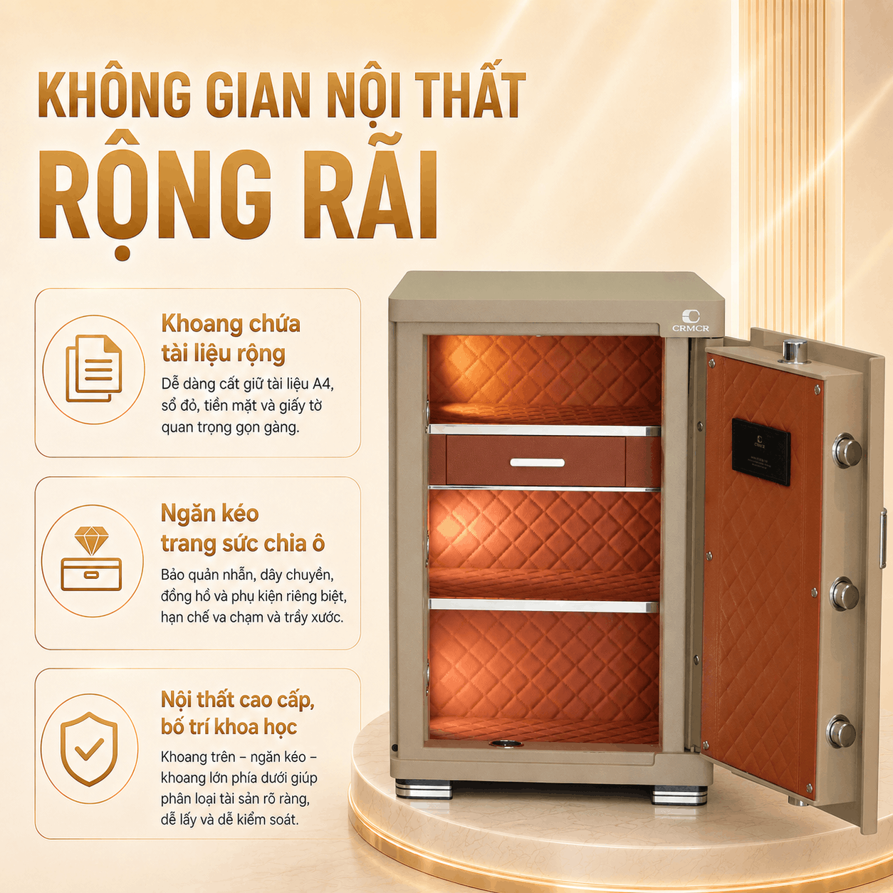 Két Sắt Xiaomi CRMCR 65JB Khóa Vân Tay Điện Tử, Cảnh báo điện thoại