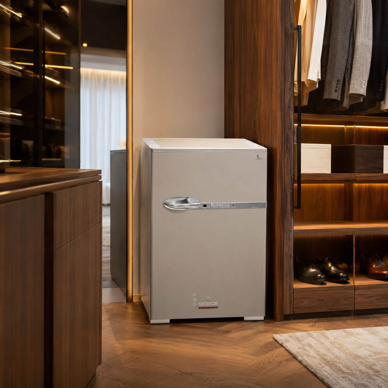 Két sắt Xiaomi CRMCR 80DB Nhập Khẩu Cao Cấp, Cửa Thép 24 ly, Khóa Vân Tay Điện Tử Cảnh Báo Qua Điện Thoại
