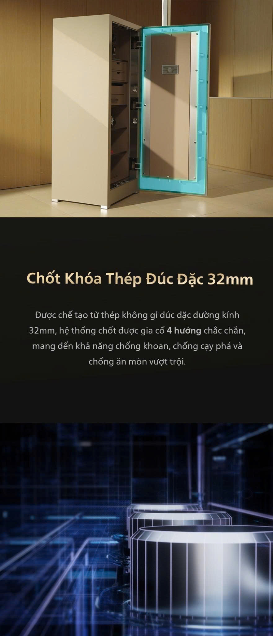 Két Sắt Đồng Hồ Xoay Philips Valis Max 358kg Mở Khóa Tĩnh Mạch Lòng Bàn Tay Không Chạm, Báo Động Qua App Tuya Smart