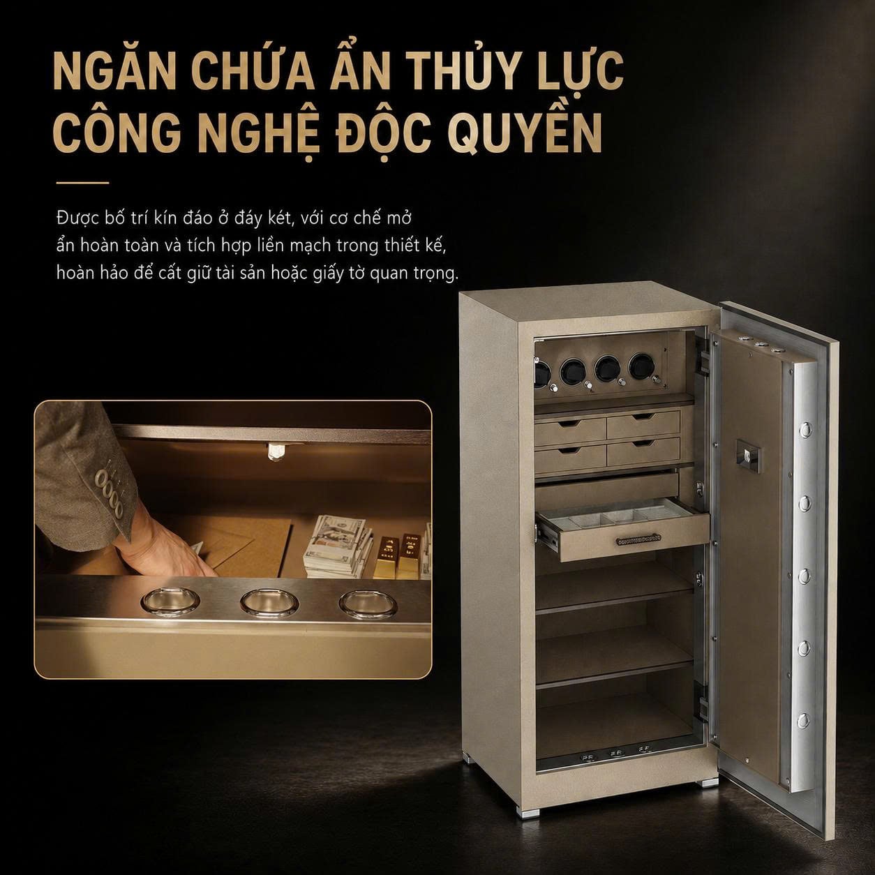 Két Sắt Đồng Hồ Xoay Philips Valis Max 358kg Mở Khóa Tĩnh Mạch Lòng Bàn Tay Không Chạm, Báo Động Qua App Tuya Smart