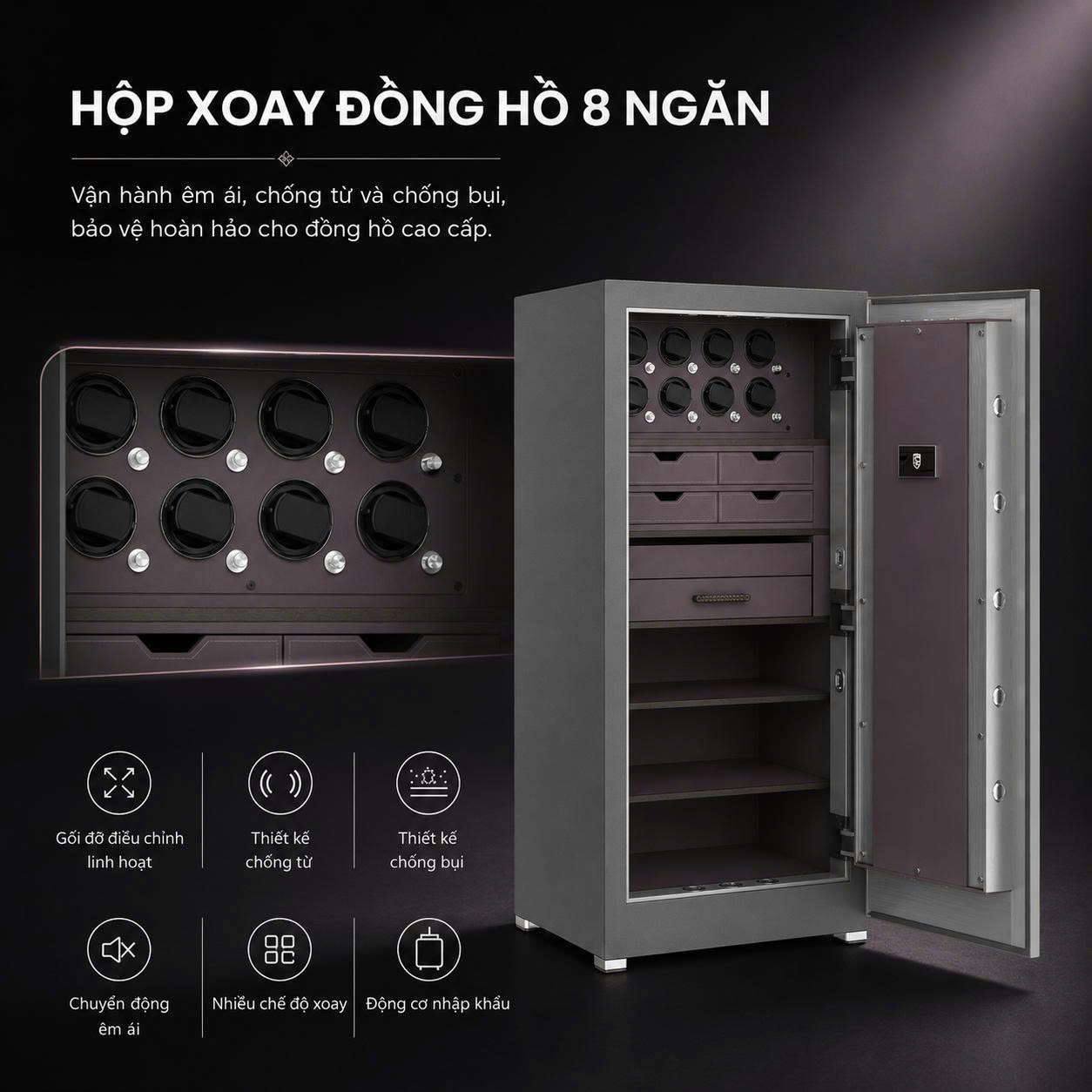 Két Sắt Đồng Hồ Xoay Philips Valis Max 358kg Mở Khóa Tĩnh Mạch Lòng Bàn Tay Không Chạm, Báo Động Qua App Tuya Smart