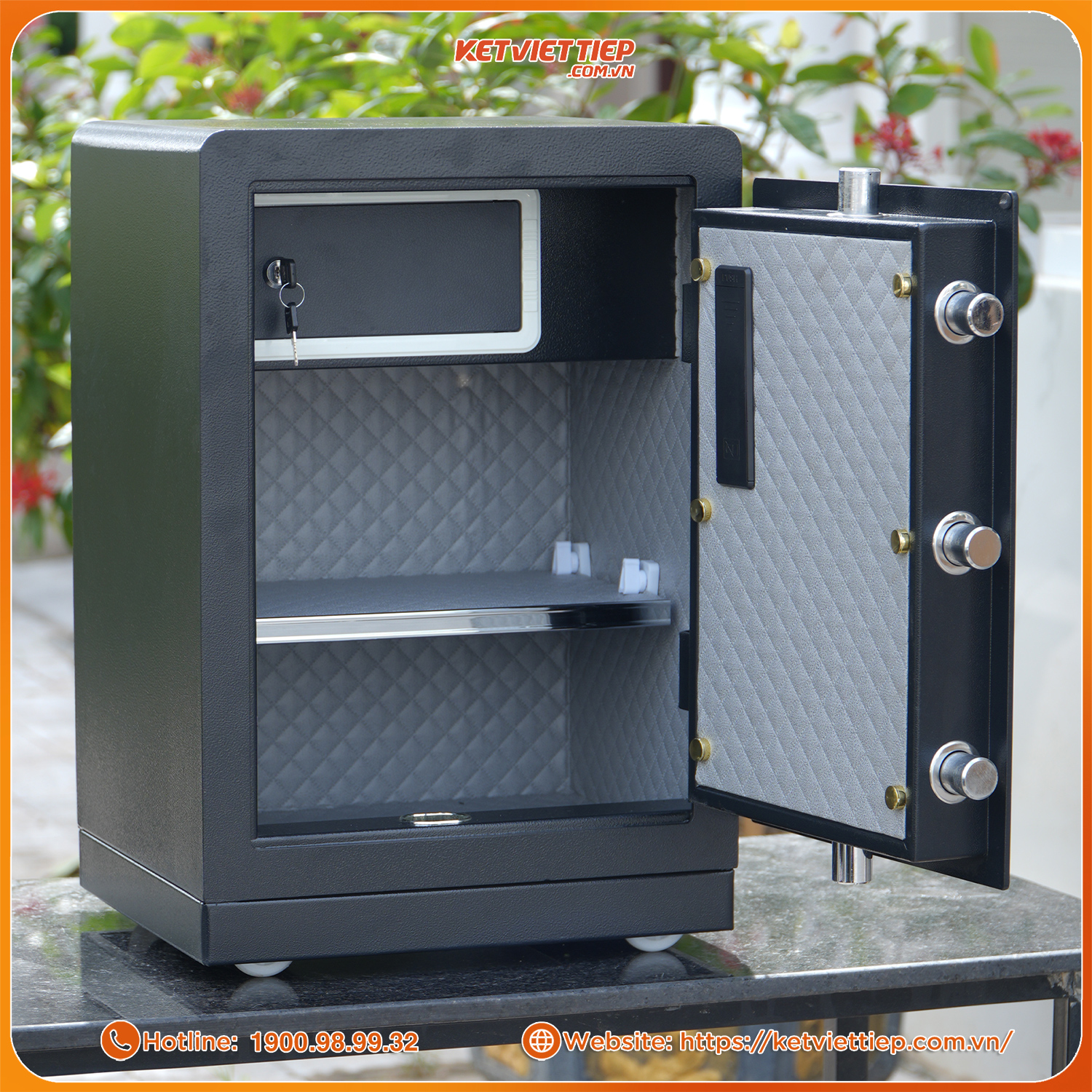 Két Sắt Nhập Khẩu Safiron 60LS Vân Tay Điện Tử Kết Nối App Điện Thoại