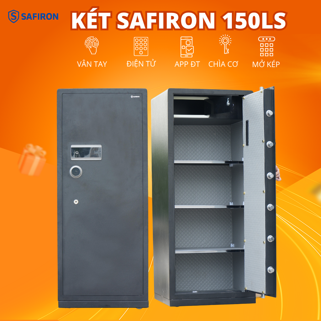 Két Sắt Nhập Khẩu Safiron 150LS Vân Tay Điện Tử Kết Nối APP Điện Thoại