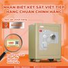 Tem logo Việt Tiệp 2 màu cam trắng và tem QR truy xuất nguồn gốc trên két sắt KC188B