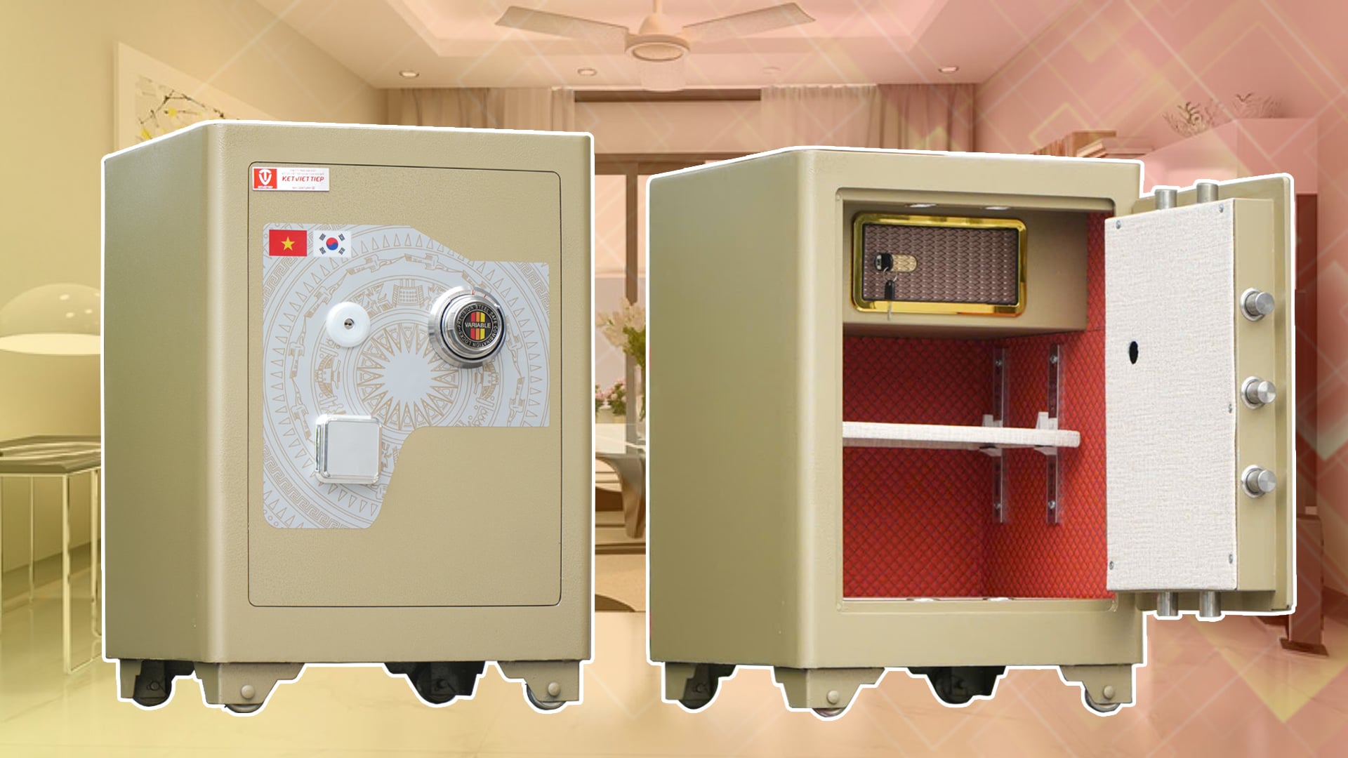 Két sắt Việt Tiệp siêu cường KC188B Khóa Cơ Đổi Mã