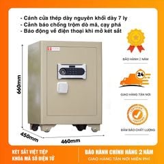 Két sắt siêu cường Việt Tiệp KVTSC66DT Khóa điện tử chống cháy, có báo động về điện thoại