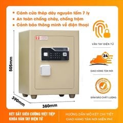 Két sắt siêu cường Việt Tiệp KVTSC166VTDT khóa vân tay điện tử mẫu mới + app điện thoại