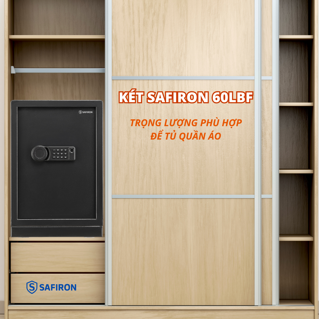 Két Sắt Nhập Khẩu Safiron 60LBF Vân Tay Điện Tử Kết Nối App Điện Thoại