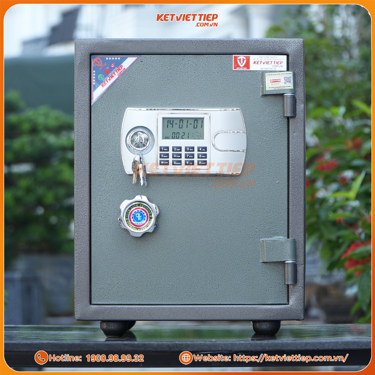 Két Sắt Việt Tiệp KVTE96 Điện Tử chống cháy có báo động