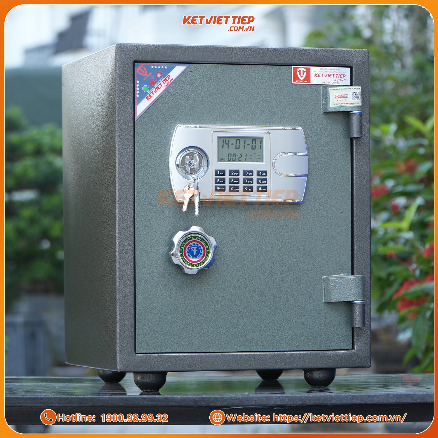 Két Sắt Việt Tiệp KVTE96 Điện Tử chống cháy có báo động