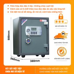 Két Sắt Việt Tiệp KVTE96 Điện Tử chống cháy có báo động