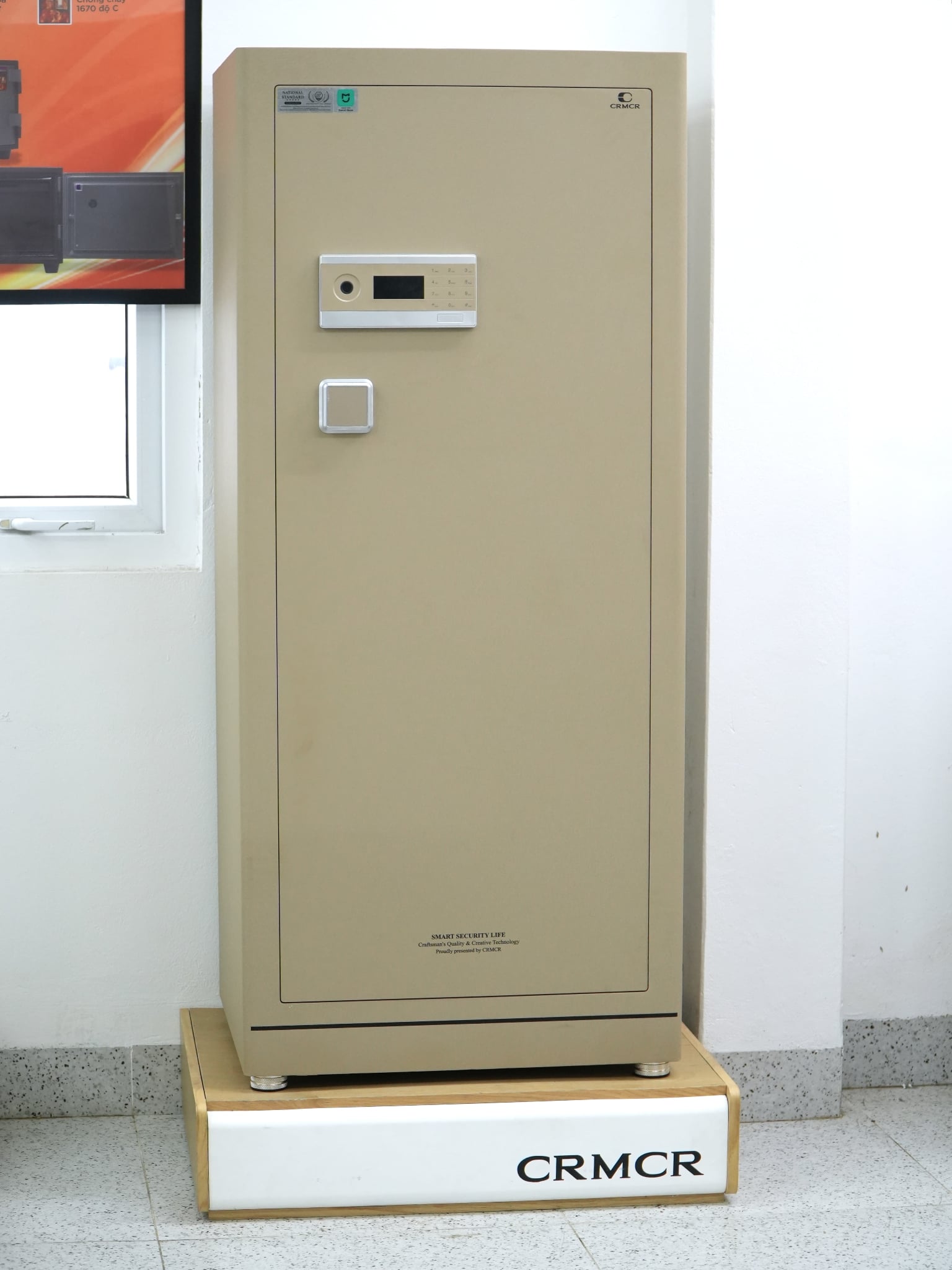 Két Sắt Xiaomi CRMCR 150LE Chính Hãng Cỡ Lớn Cao 154cm + Khóa Vân Tay Điện Tử Định Danh Người Mở + Chứng Nhận Chống Trộm A10