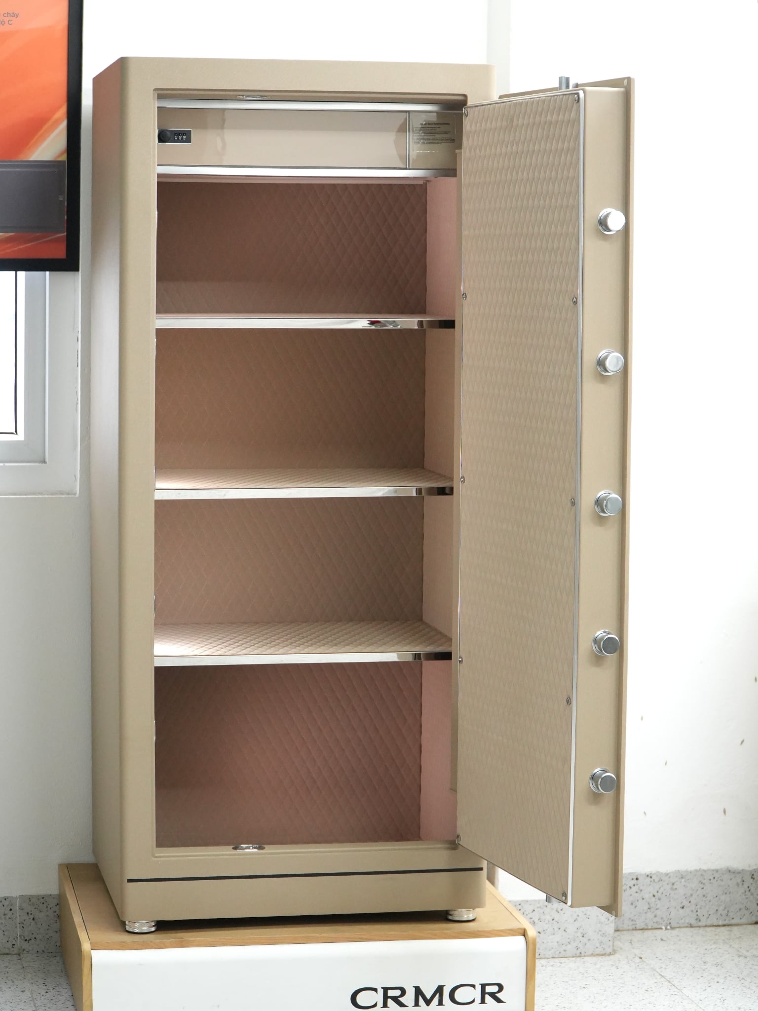 Két Sắt Xiaomi CRMCR 150LE Chính Hãng Cỡ Lớn Cao 154cm + Khóa Vân Tay Điện Tử Định Danh Người Mở + Chứng Nhận Chống Trộm A10