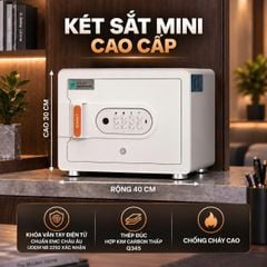 Két Sắt Mini Xiaomi CRMCR 30MS Vân Tay Điện Tử Định Danh, 8 Chế Độ Cảnh Báo Điện Thoại