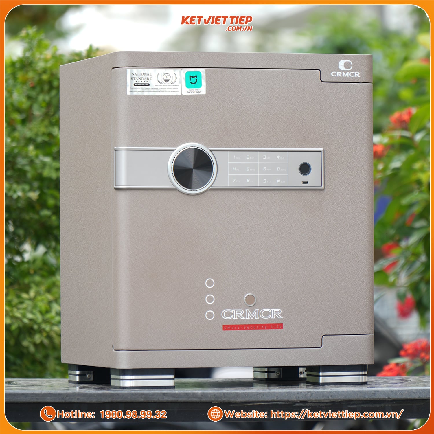 Két Sắt Xiaomi CRMCR 45JB Khóa Vân Tay Điện Tử, Kết Nối APP Xiaomi Home