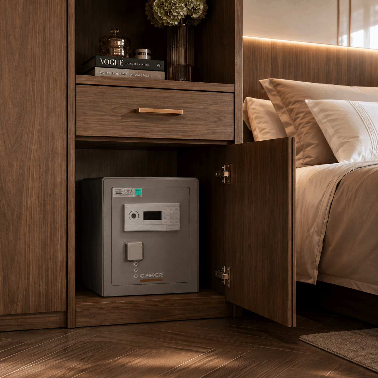Két Sắt Nhập Khẩu Xiaomi CRMCR 45LB Vân Tay Điện Tử, Xác Minh Danh Tính Người Mở