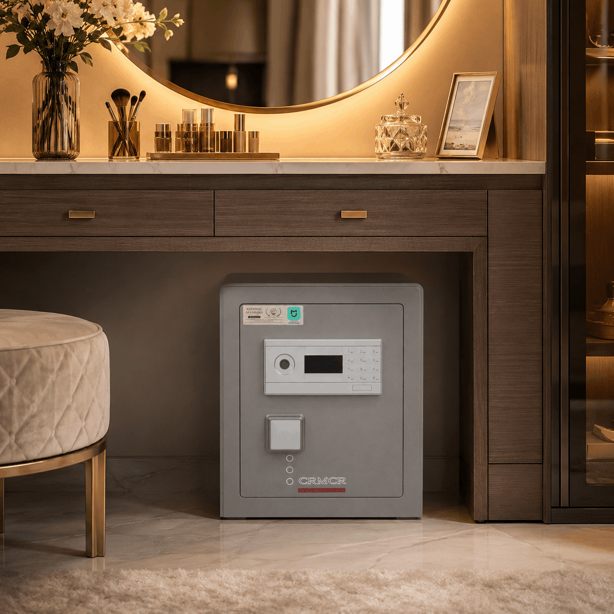 Két Sắt Nhập Khẩu Xiaomi CRMCR 45LB Vân Tay Điện Tử, Xác Minh Danh Tính Người Mở