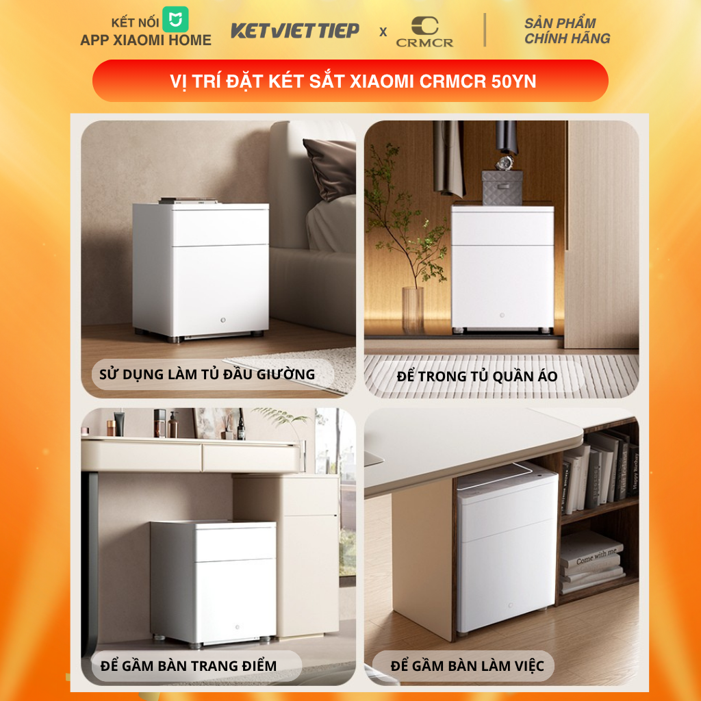 Két Sắt Tủ Đầu Giường Thông Minh Xiaomi CRMCR 50YN Kết Nối APP Xiaomi Home