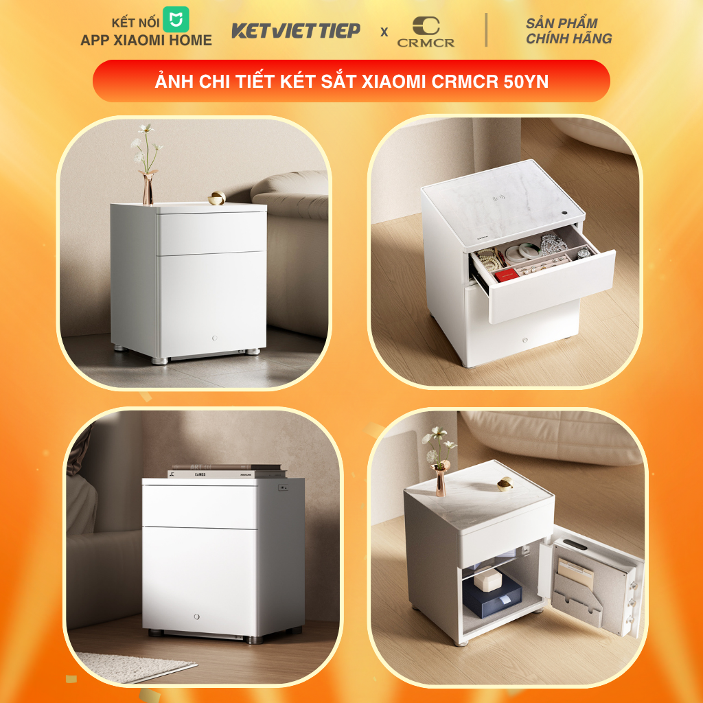 Két Sắt Tủ Đầu Giường Thông Minh Xiaomi CRMCR 50YN Kết Nối APP Xiaomi Home