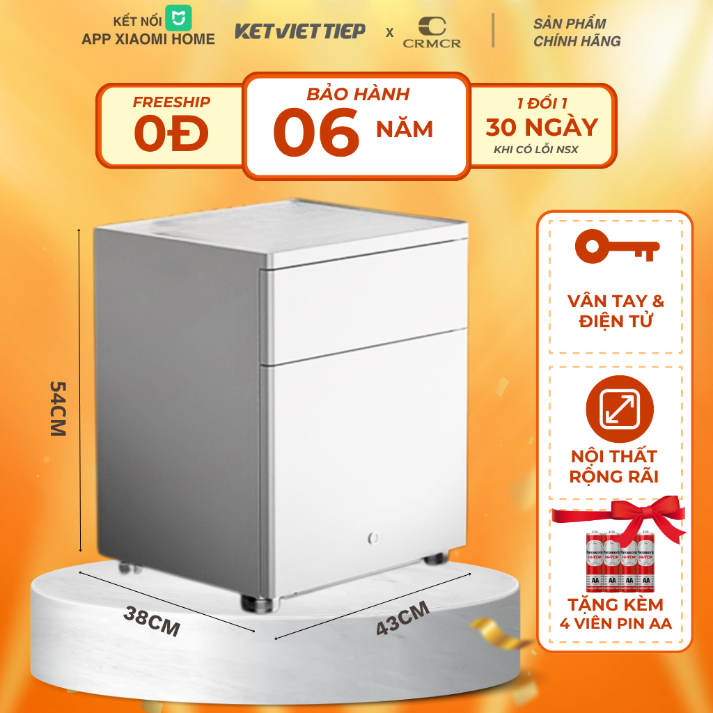 Két Sắt Tủ Đầu Giường Thông Minh Xiaomi CRMCR 50YN Kết Nối APP Xiaomi Home