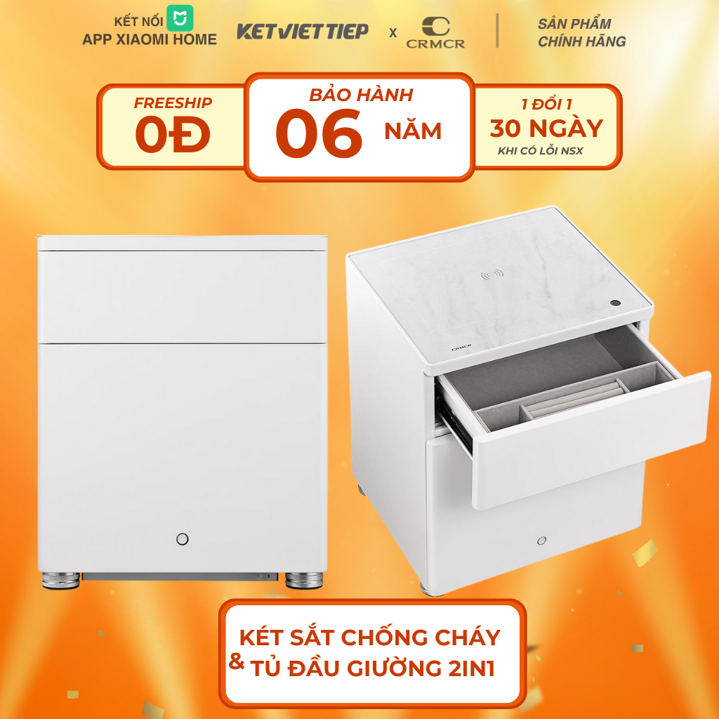 Két Sắt Tủ Đầu Giường Thông Minh Xiaomi CRMCR 50YN Kết Nối APP Xiaomi Home