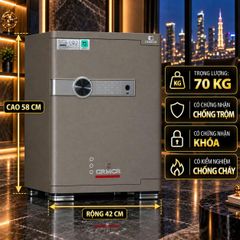 Két Sắt Xiaomi CRMCR 55JB Thương Hiệu Quốc Tế Khóa Vân Tay Điện Tử, Thép Đúc Đặc Nguyên Khối