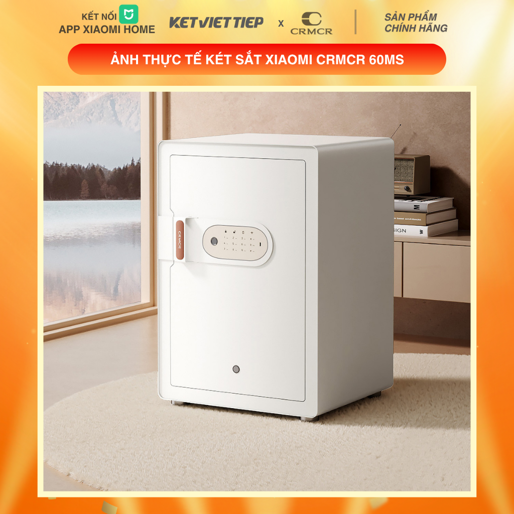 Két Sắt Xiaomi CRMCR 60MS Khóa Vân Tay Điện Tử, Kết Nối App Xiaomi Home