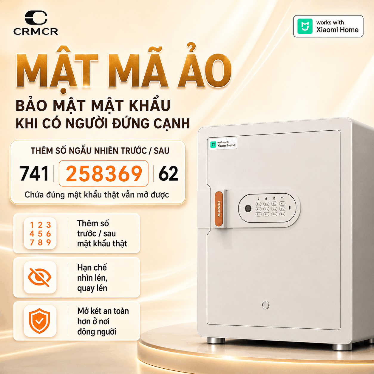 Két Sắt Xiaomi CRMCR 60MS Khóa Vân Tay Điện Tử, Cảnh báo điện thoại