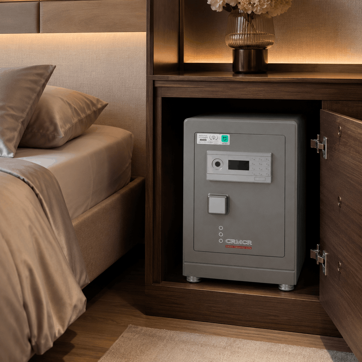 Két Sắt Nhập Khẩu Xiaomi CRMCR 61LB Vân Tay Điện Tử, Xác Minh Danh Tính Người Mở