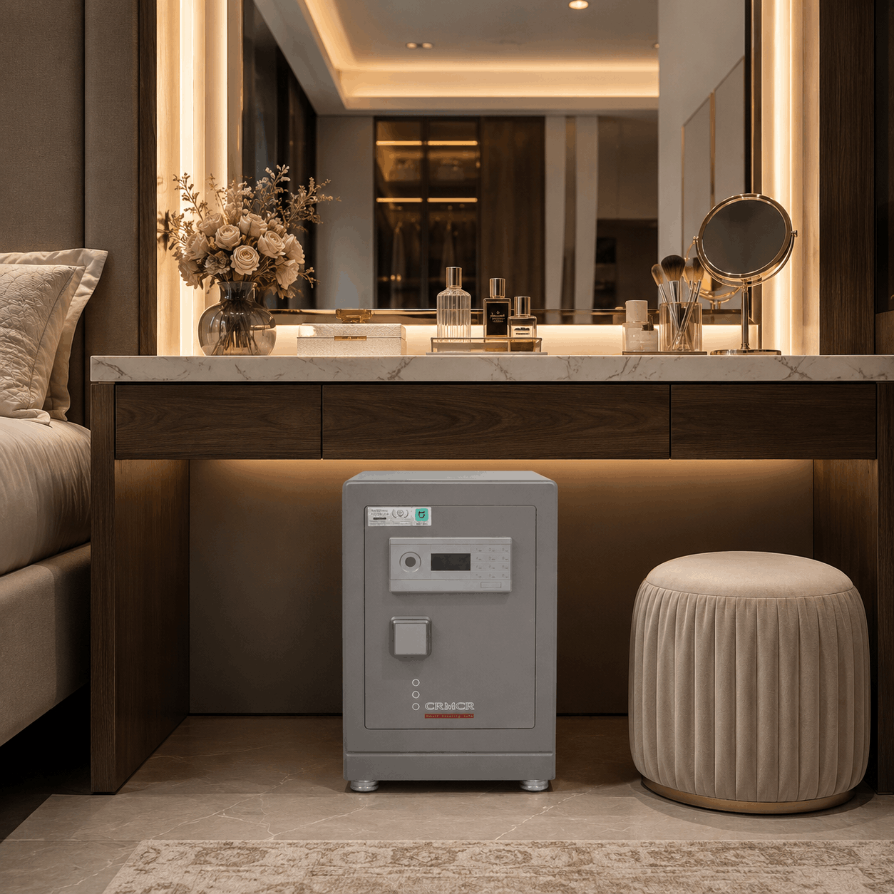 Két Sắt Nhập Khẩu Xiaomi CRMCR 61LB Vân Tay Điện Tử, Xác Minh Danh Tính Người Mở