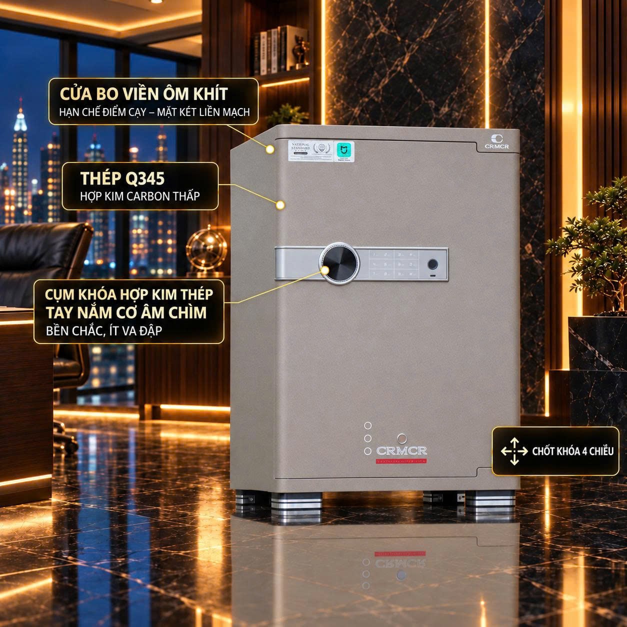 Két Sắt Xiaomi CRMCR 65JB Khóa Vân Tay Điện Tử, Cảnh báo điện thoại