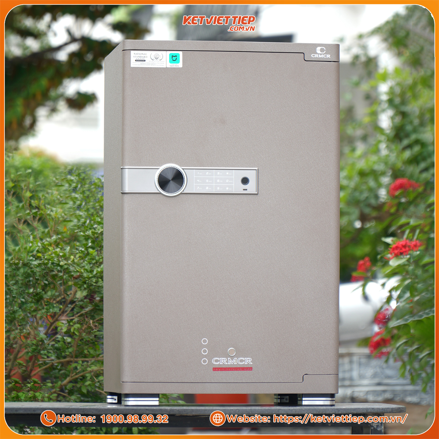 Két Sắt Xiaomi CRMCR 80JB Khóa Vân Tay Điện Tử, Kết Nối APP Xiaomi Home