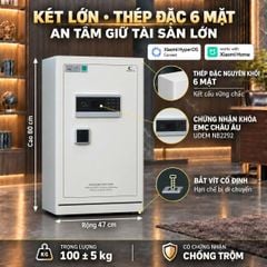 Két Sắt Xiaomi CRMCR 80LE Nhập Khẩu Thông Minh, Khóa Vân Tay Điện Tử, Chống Trộm A10, Cảnh Báo Qua Điện Thoại