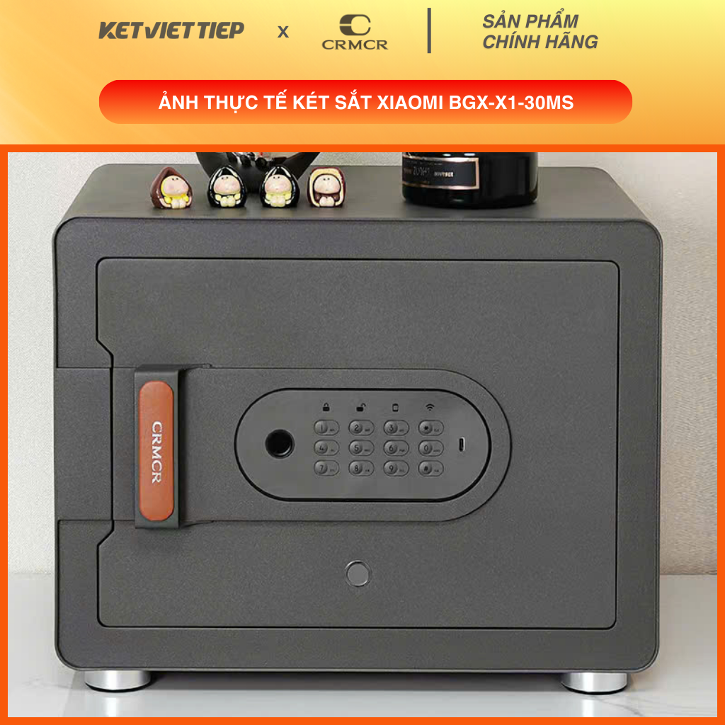 Két Sắt Xiaomi CRMCR 30MS Khóa Vân Tay Điện Tử, Kết Nối App Xiaomi Home
