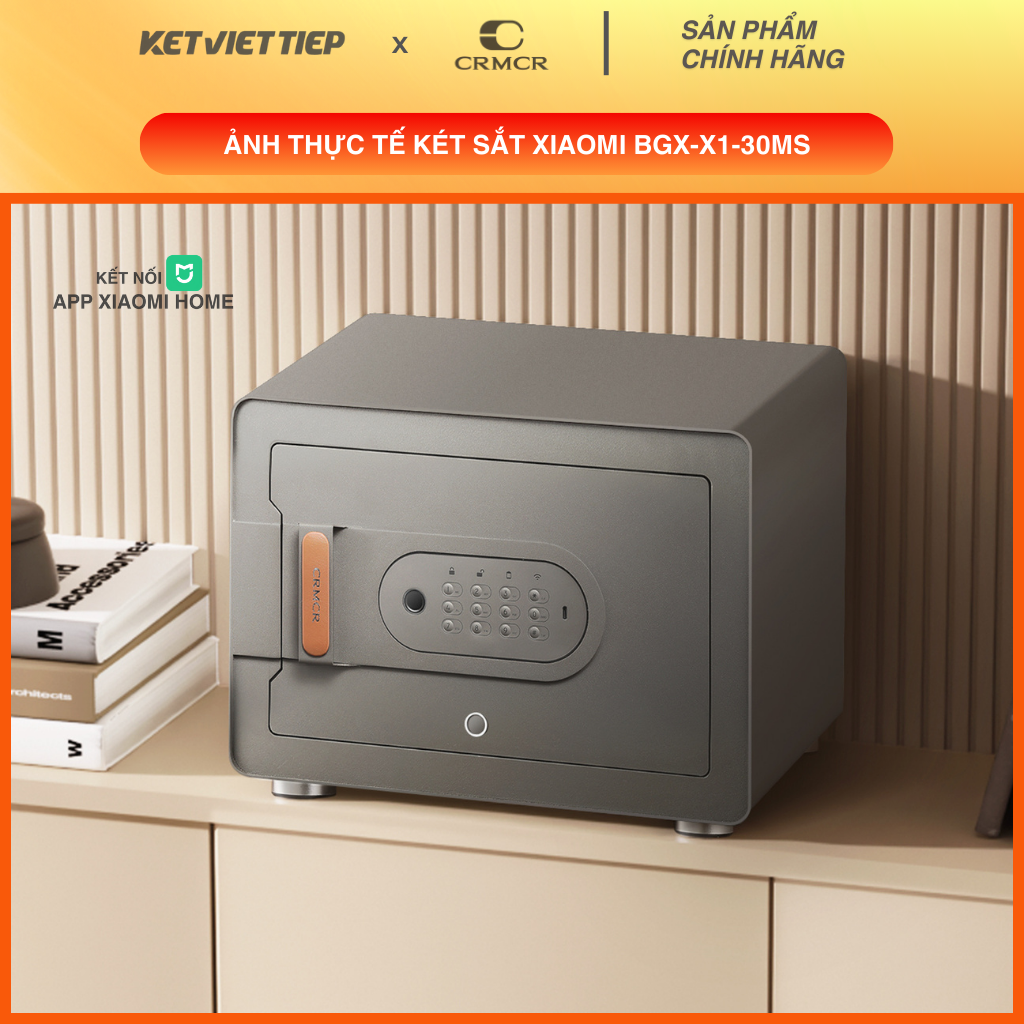 Két Sắt Xiaomi CRMCR 30MS Khóa Vân Tay Điện Tử, Kết Nối App Xiaomi Home