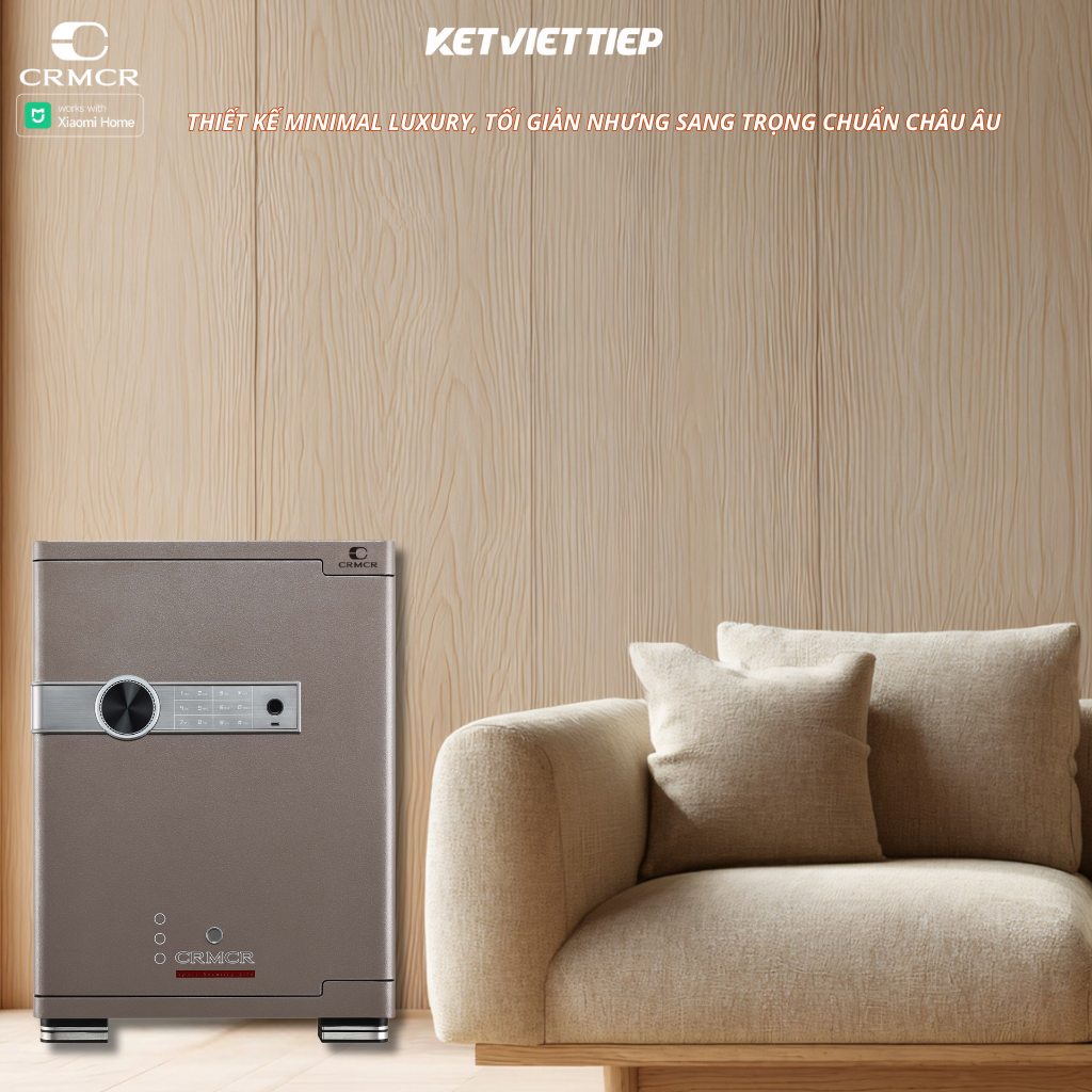 Két Sắt Xiaomi CRMCR 45JB Khóa Vân Tay Điện Tử, Kết Nối APP Xiaomi Home