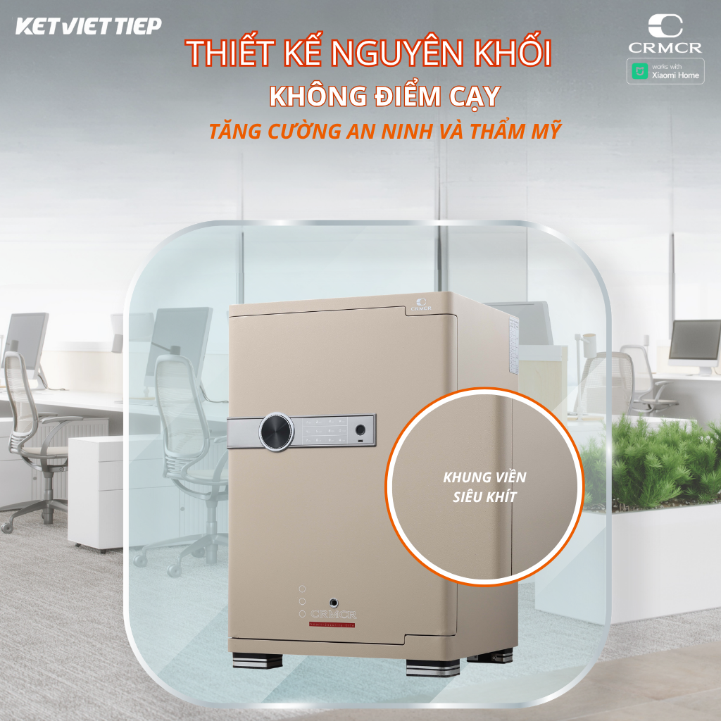 Két Sắt Xiaomi CRMCR 45JB Khóa Vân Tay Điện Tử, Kết Nối APP Xiaomi Home