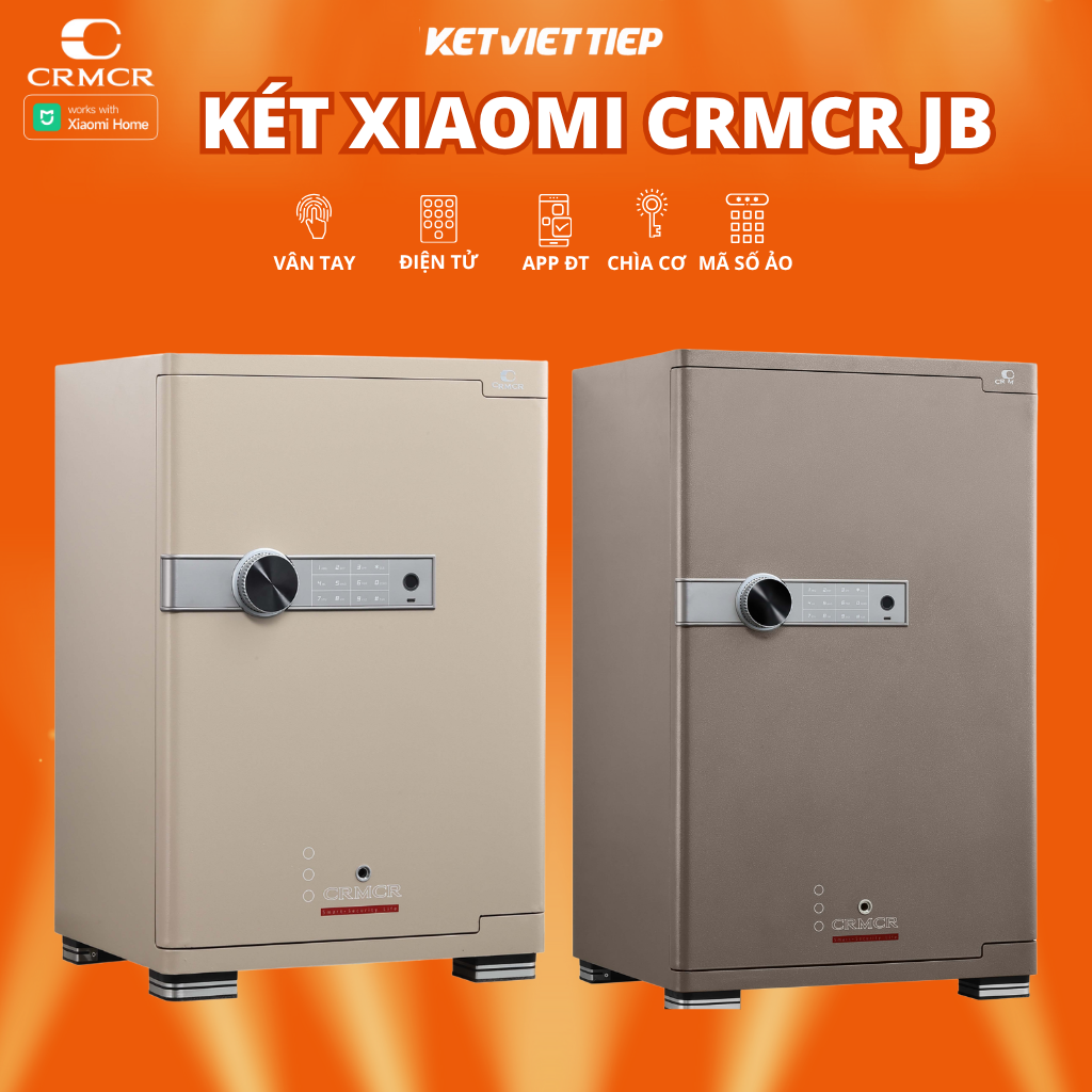 Két Sắt Xiaomi CRMCR 65JB Khóa Vân Tay Điện Tử, Kết Nối APP Xiaomi Home