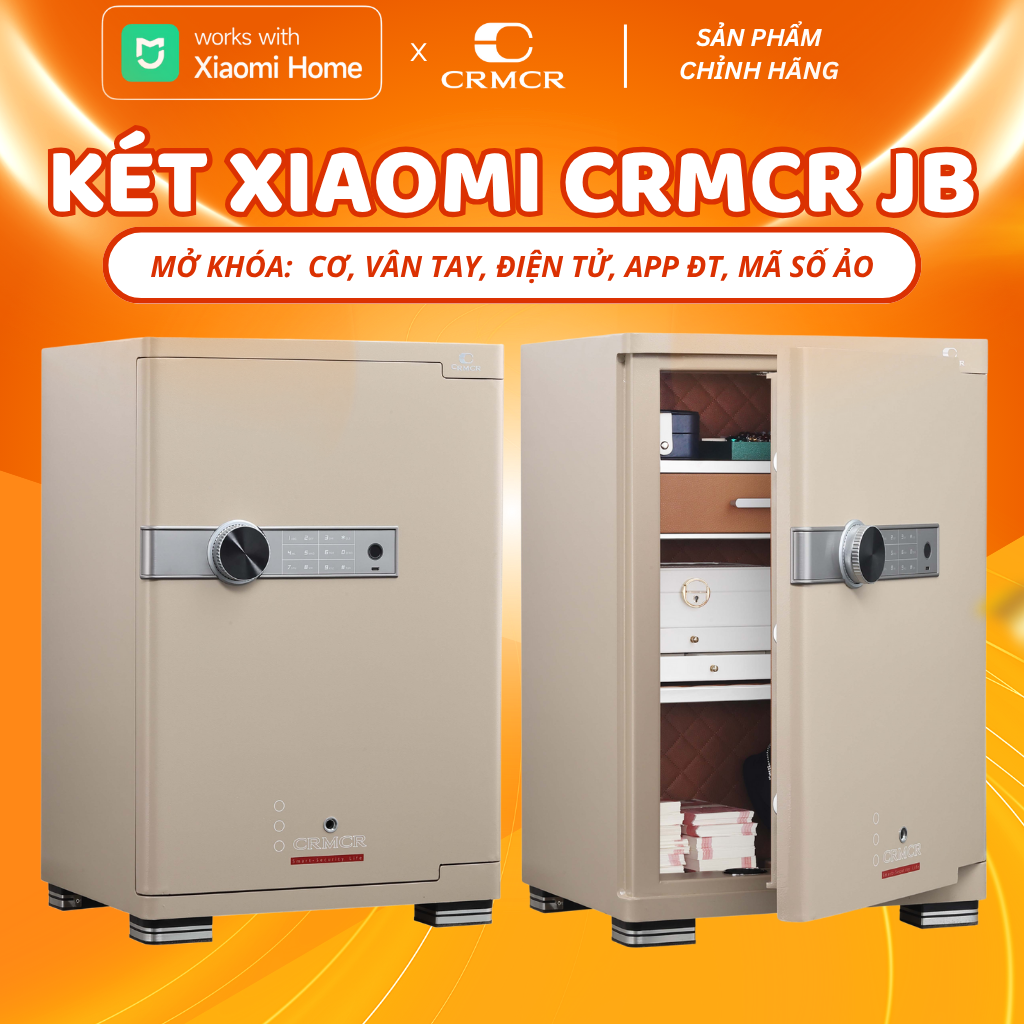 Két Sắt Xiaomi CRMCR 65JB Khóa Vân Tay Điện Tử, Kết Nối APP Xiaomi Home